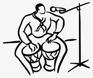 Vector Illustration Of Musician Sings And Plays The - Bongo Drum #5172573