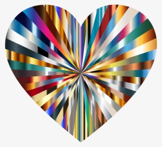 Starburst Heart 5 Png Black And White Download - Metallic Heart Clipart #5175335