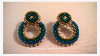 Blue Green And Golden Ball Chain Earring - Ball Chain #5179912