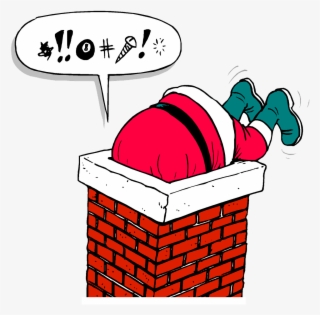 Santa Chimney - Humorous Santa Greeting Card #5180480