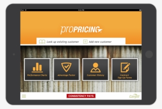 Propricing Mobile - Ipad App - Main Menu - Mobile Phone #5181687