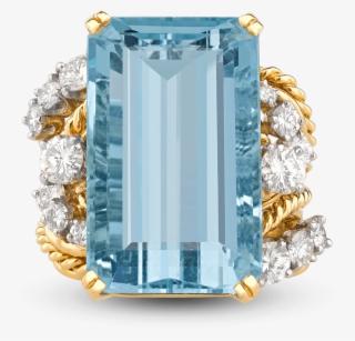 Aquamarine And Diamond Ring, - Aquamarine And Diamond Ring, 23.30 Carats #5181743