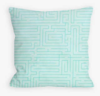 Excited Maze Pale Aquamarine Pillow - Cushion #5182243