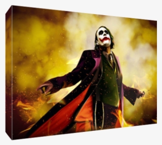 Canvas Stretched And Gallery Wrapped Over - Joker Burning Money Poster #5185865