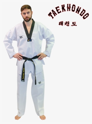 Mtx Basic Black Collar Tkd Uniform Embroidered Back - Dobok Canelado - Branco - Feminino - Adulto - Mkl #5188514