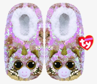 Fantasia The Multicoloured Unicorn Sequin Slippers - Beanie Boo Sequin Backpack #5190255