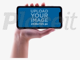 Placeit Female Hand Holding A Black Iphone - Landscape Iphone X Mockup Hands Free #5192489