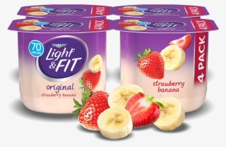 Strawberry Banana Nonfat Yogurt - Light & Fit Yogurt, Nonfat, Strawberry Banana, #5192637