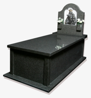Panteón En Granito Negro Sudáfrica Con Escultura De - Bed Frame #5196528