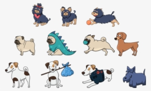 Set 2 Of Cute Dogs Vector - Cute Animal Stickers Printable #520943
