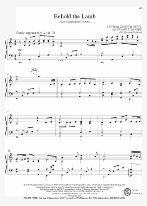Fill The Earth With Songs Thumbnail - Behold The Lamb Stuart Townend Sheet Music Free #521098