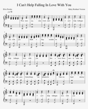 I Cant Help Falling In Love With You Sheet Music For - Philipp Poisel Eiserner Steg Noten #521121
