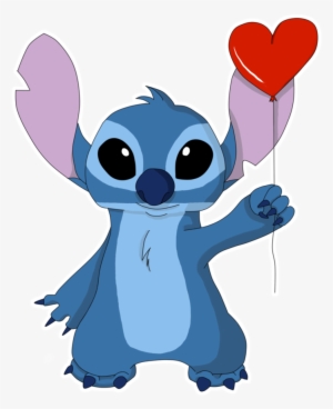 Stitch Holding Heart Balloon - Lilo And Stitch Cyborg #521432