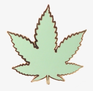 Pastel Green Cannabis Leaf Enamel Pin - Emoji #522364