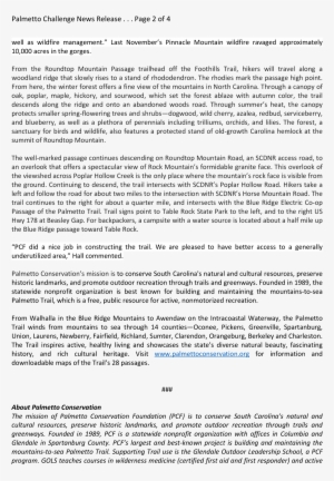 New Palmetto Trail Passage News Release Apr2017-1 - Document #523109