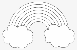 Rainbow With Cloud Black And White #524772