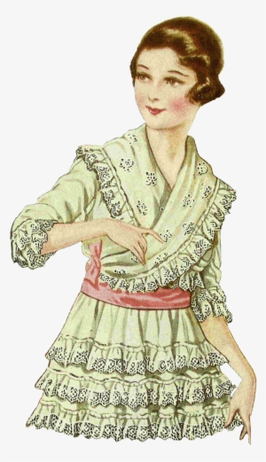 Vintage Girl Illustration - Frilly Clipart #525055