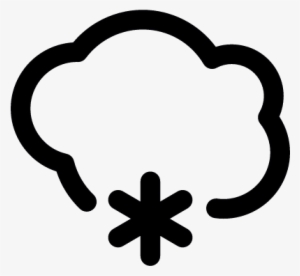 Cloud Outline With Snowflake Vector - Icon #525101