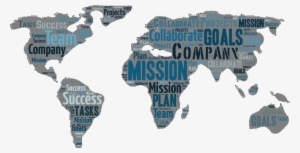 Biz Word Cloud World Map Outline Clear - World Map Outline Png #525132