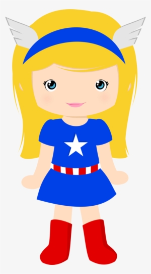 Super Girl Clipart Party - Captain America Girl Clipart #525208
