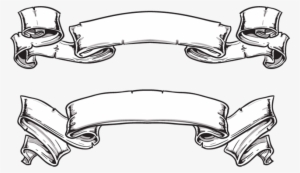 Pergaminos De Cintas Png - Ribbon Vector Black White Png #526192