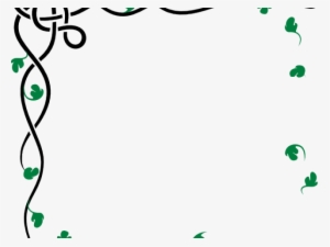 Green Leaves Clipart Border Design Png - Simple Side Border Design #526335