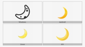 Crescent Moon On Various Operating Systems - Smiley #528423