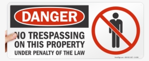 No Trespassing On This Property Sign - Mysafetysign Danger This Equipment Starts Automatically #528967