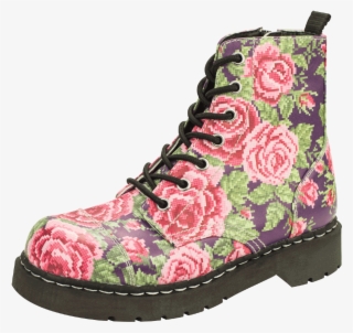 Vegan Rose Combat Boots - T.u.k. Shoes Womens Anarchic By T.u.k. 7 Eye Boot Digitized #5200051