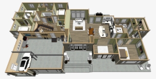 Top-down 3d View Of A House Without The Roof - Design #5201566