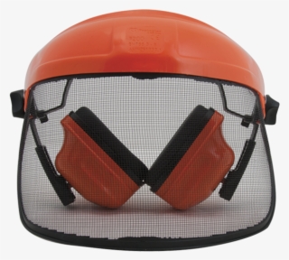 Protector Safety Set Chainsaw Earmuff And Visor - Hard Hat #5201923