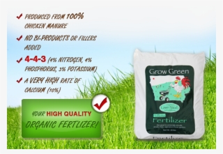 Organic Grow Green, 4 4 3, Chicken Manure Fertlizer #5212500