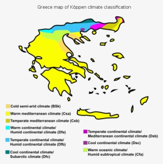 Greece Map Of Köppen Climate Classification - Koppen Climate Map Of Greece #5212601