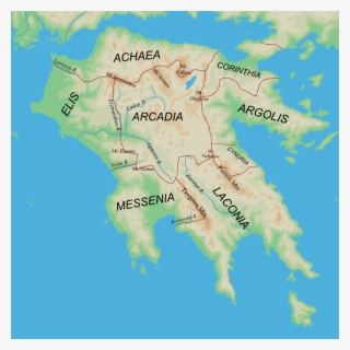 Ancient Regions Of Peloponnese - Peloponnesus Ancient Greece Map - Free ...