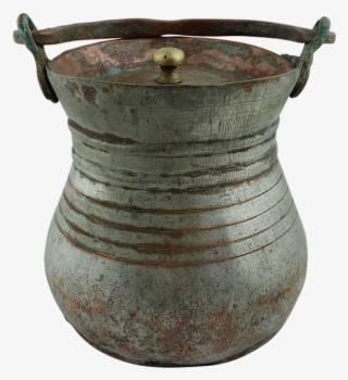 Chic Hand Wrought Anatolian Copper Bucket Traditionally - Copper #5216320