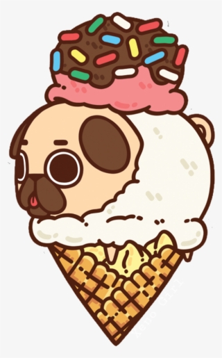 Pug-cream Cute Pugsticker Pugs Pug Cutie Vote Like - Pug In Food Cartoon #5217111