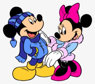 Minnie Mouse Clipart Holiday - Mickey Mouse And Minnie Mouse Winter #5218075