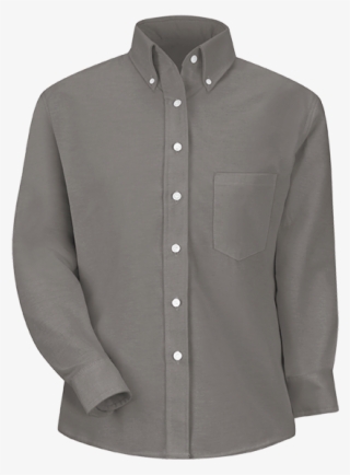 Women's Long Sleeve Executive Oxford Dress Shirt - Grey Long Sleeve Button Up Shirts #5221545
