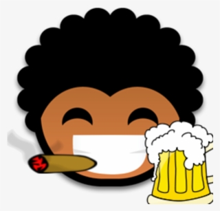 Beer Cigar Big Image - Cartoon Santa Drinking Beer #5222727