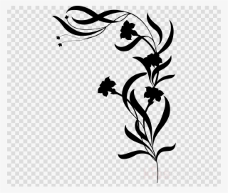 Floral Silhouette Png Clipart Clip Art - Flower And Vine Clipart #5223250