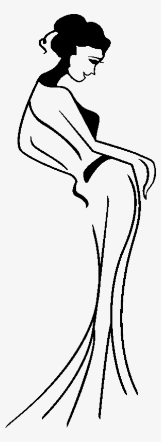 Sticker Silhouette Belle Femme Avec Robe Ambiance Sticker - Belle Femme Silhouette #5226700