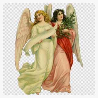 Victorian Angels Clipart Los Angeles Angels Cherub - Vintage Christmas Cards Victorian Angels #5228835
