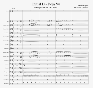 Deja Vu For Marching Band Sheet Music For Flute, Clarinet, - Initial D Deja Vu Flute #5230426