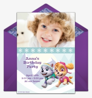 Paw Patrol Skye & Everest Photo Online Invitation - Cartoon #5233431