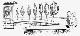 Timber Bridge Wood Drawing Black And White - Clip Art Nature Black And White #5236735