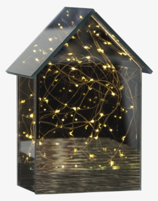 Lantern Mirror House - Batteridriven Lykta Mirror House Led 20cm - Star Trading #5245288