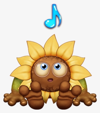 Young Flowah With A Blue Note Above Its Head - Clip Art #5245810