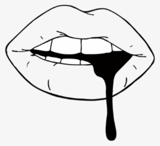Lips Black Render Png Labios Tumblr - Lips Black And White Drawing #5246068