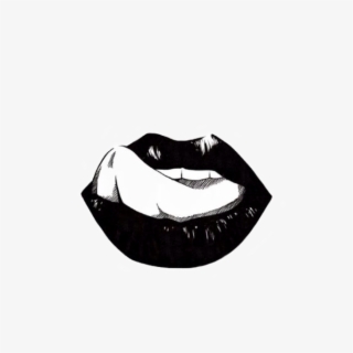 Lips Tumblr Stickers - Black Lips #5246272
