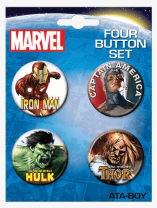 Classic Marvel Avengers Button Set - Marvel Comics Captain America Button 81896 #5257596